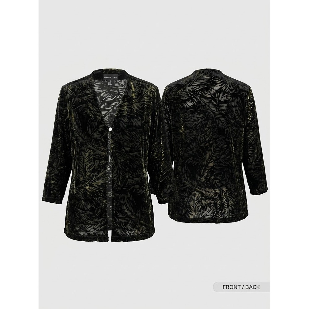 Robert Lewis Crushed Velvet Look Shirt Size M One Button. 75%  Silk 25% Poly.